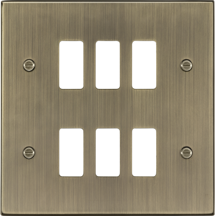 Knightsbridge GDCS6AB 6G grid faceplate - antique brass