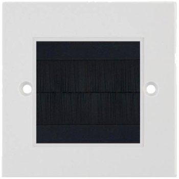 Selectric Square 1 Gang Brush Plate with Black Brush