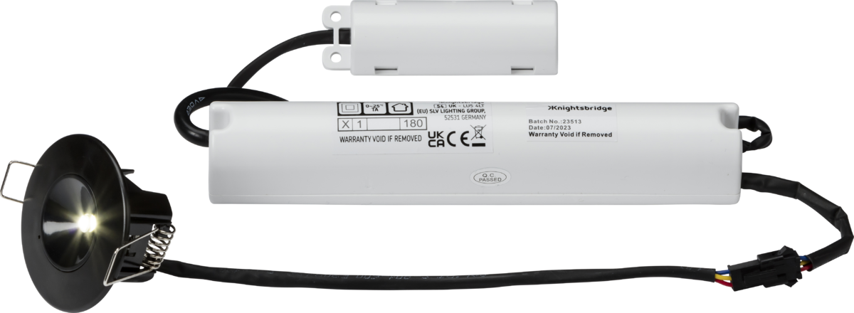 Knightsbridge EMPOWER4BK 230V IP20 3.5W LED Emergency Downlight 5500K (maintained/non-maintained use) Black