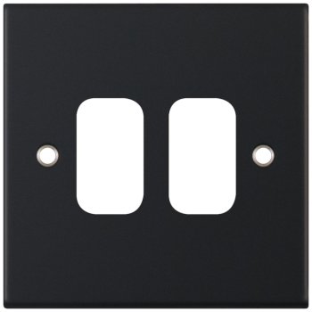 Selectric 5M GRID360 Matt Black 2 Gang Faceplate