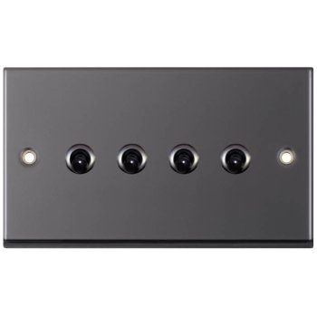Selectric 7M-Pro Black Nickel 4 Gang 10A 2 Way Toggle Switch