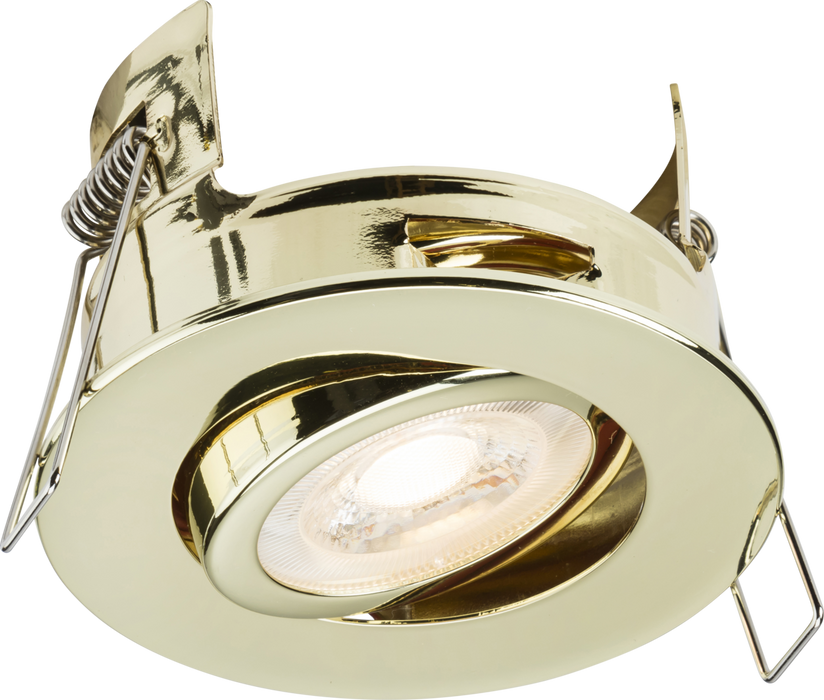 Knightsbridge FRNTPB FireNova IP20 Tilt GU10 Fire-rated Open-back Downlight - Polished Brass