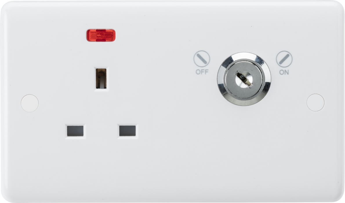 Knightsbridge CU9LOCKN 13A DP Lockable Socket with Neon