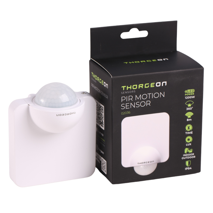 Thorgeon - 02036 PIR Motion Sensor 8m 1200W IP54 White