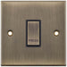 Selectric 5M Antique Brass 1 Gang 10A Push to Make Switch with Black Insert