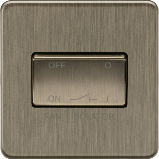 Knightsbridge SF1100AB 10A 3 pole Fan Isolator Switch - Antique Brass