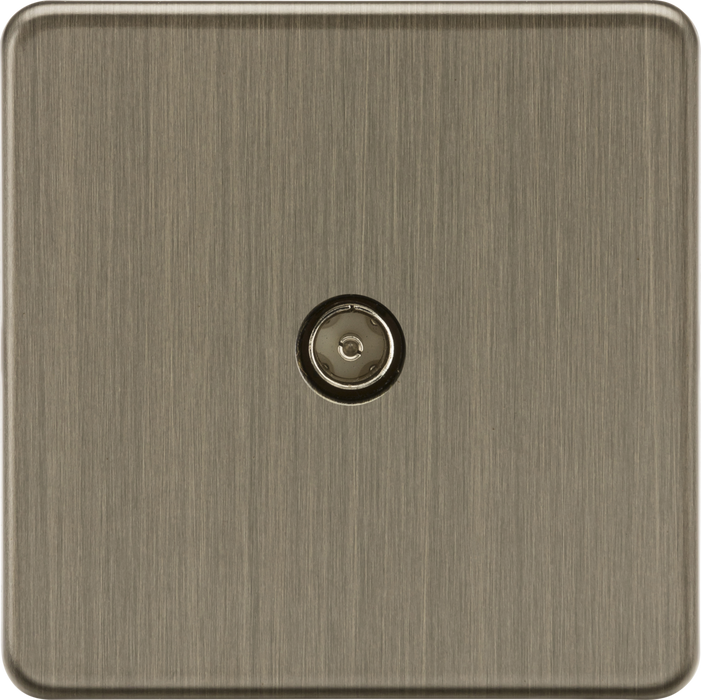 Knightsbridge SF0100AB 1G TV Outlet (Non-Isolated) - Antique Brass