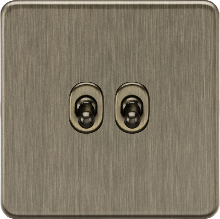 Knightsbridge SF2TOGAB 10AX 2G 2-way Toggle Switch - Antique Brass