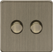 Knightsbridge SF2192AB 2G 2-way 10-200W (5-150W LED) Intelligent dimmer - Antique Brass