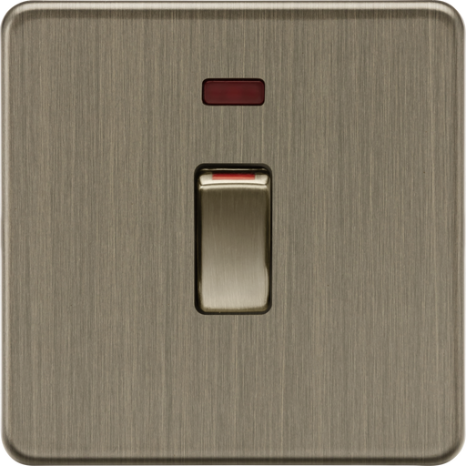 Knightsbridge SF81MNAB 45A 1G DP switch with neon - Antique Brass