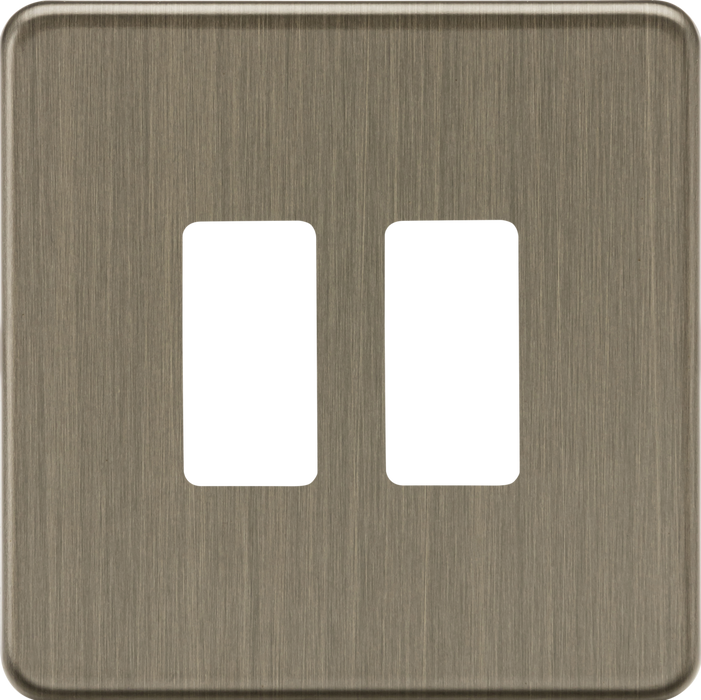 Knightsbridge GDSF002AB 2G Grid Faceplate - Antique Brass