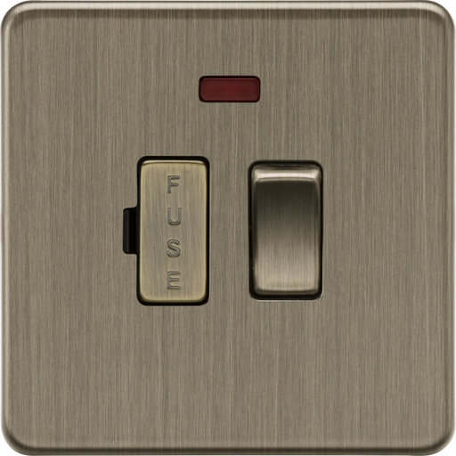 Knightsbridge SF6300NAB 13A Switched Fused Spur with Neon - Antique Brass