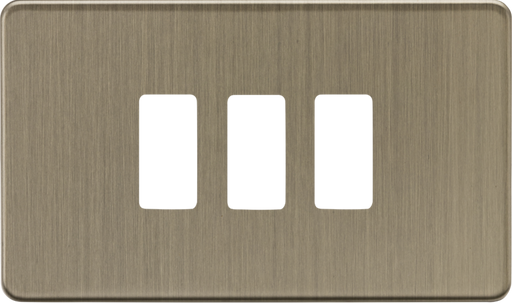 Knightsbridge GDSF003AB 3G Grid Faceplate - Antique Brass