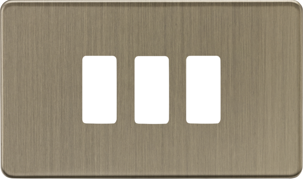 Knightsbridge GDSF003AB 3G Grid Faceplate - Antique Brass