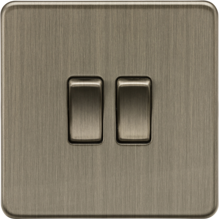 Knightsbridge SF3000AB 10AX 2G 2-Way Switch - Antique Brass