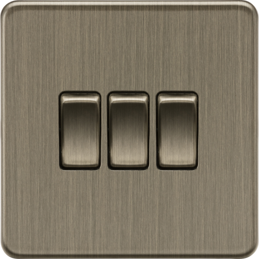 Knightsbridge SF4000AB 10AX 3G 2-Way Switch - Antique Brass