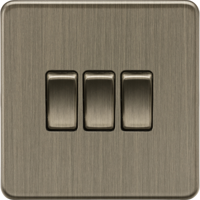 Knightsbridge SF4000AB 10AX 3G 2-Way Switch - Antique Brass