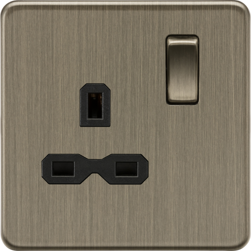 Knightsbridge SFR7000AB 13A 1G DP Switched Socket - Antique Brass