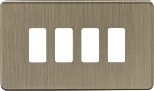 Knightsbridge GDSF004AB 4G Grid Faceplate - Antique Brass