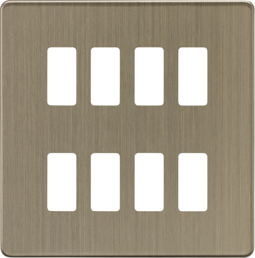 Knightsbridge GDSF008AB 8G Grid Faceplate - Antique Brass