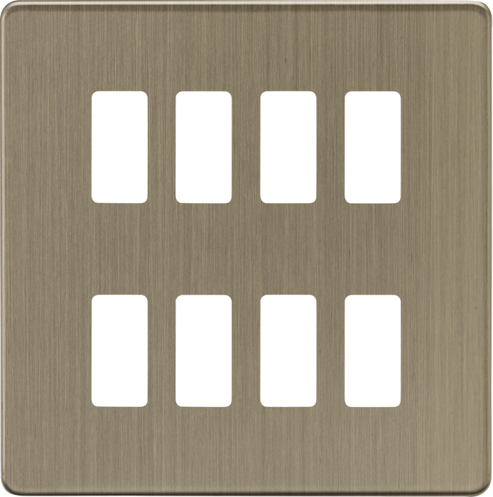 Knightsbridge GDSF008AB 8G Grid Faceplate - Antique Brass