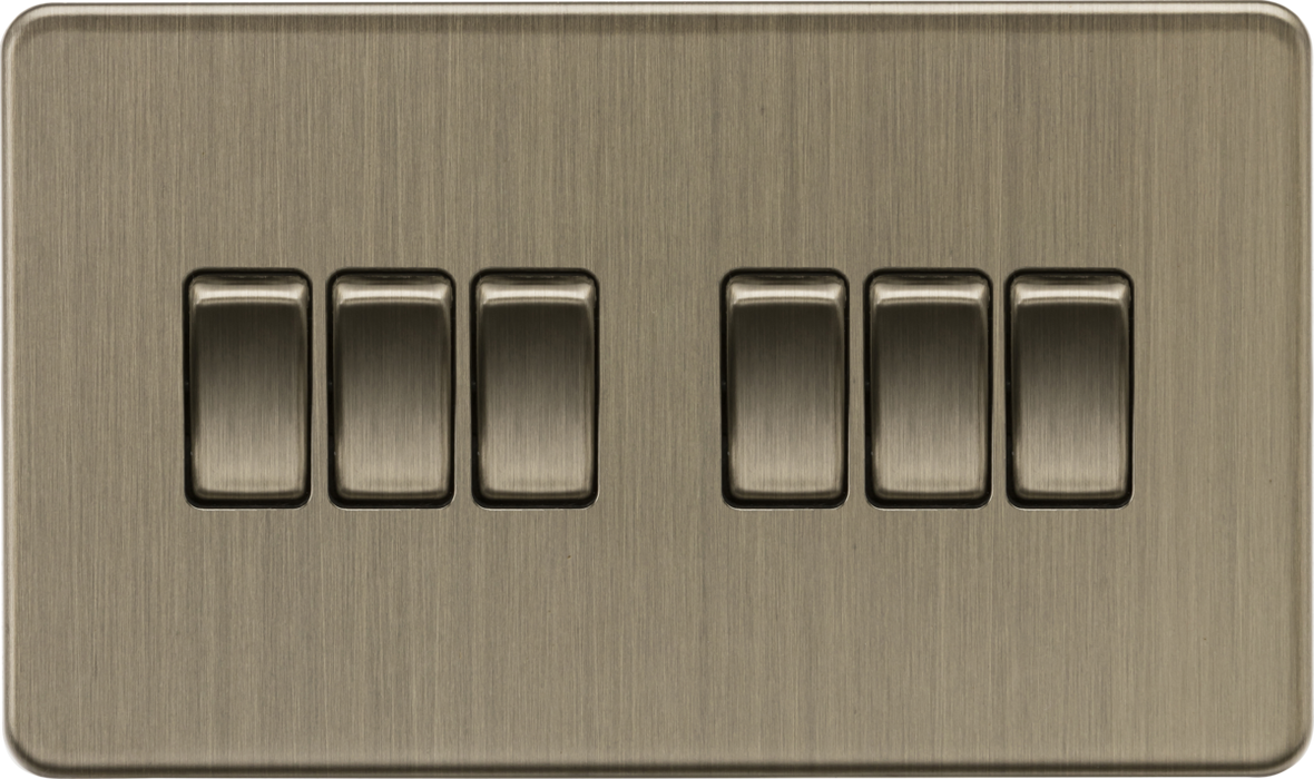 Knightsbridge SF4200AB 10AX 6G 2-Way Switch - Antique Brass