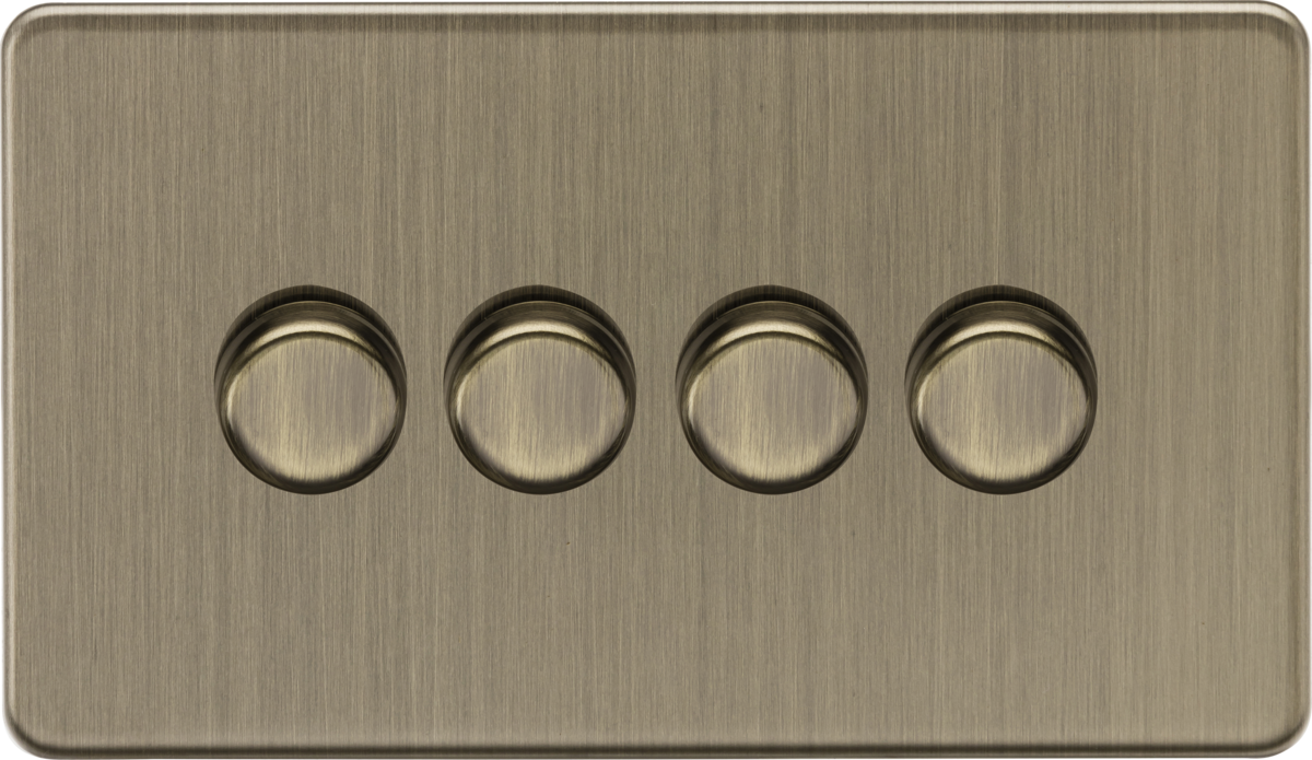 Knightsbridge SF2194AB 4G 2-way 10-200W (5-150W LED) Intelligent dimmer - Antique Brass