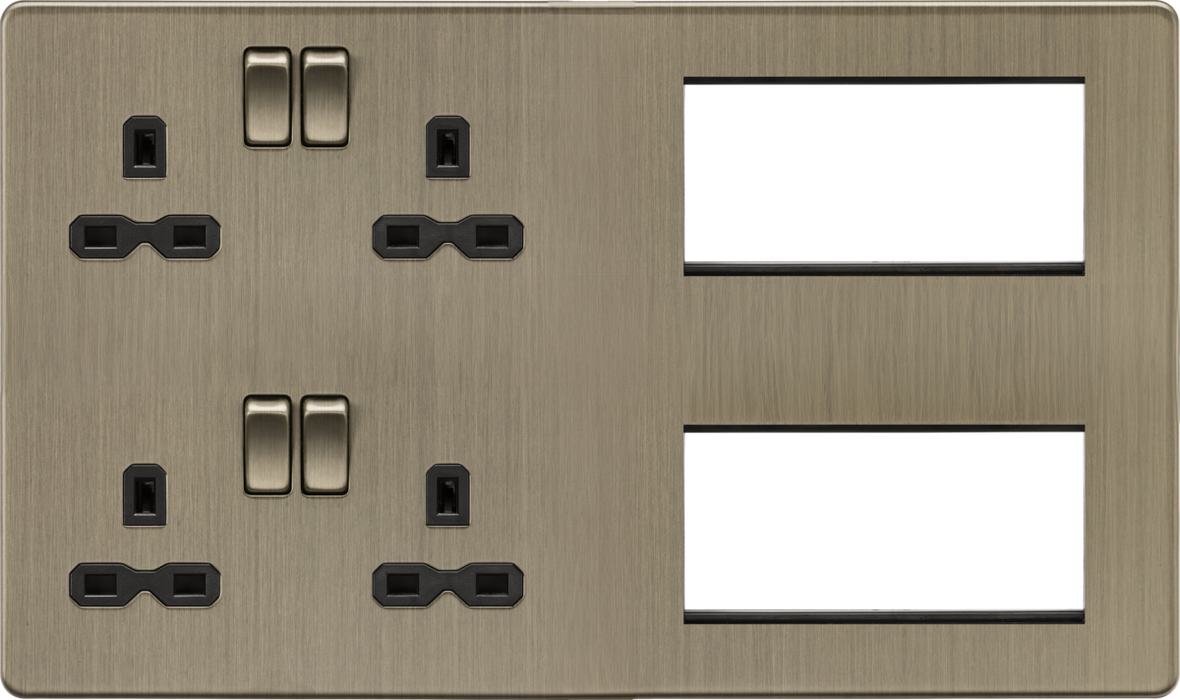 Knightsbridge SFR298AB Multimedia Combination Plate - Antique Brass