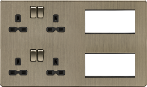 Knightsbridge SFR298AB Multimedia Combination Plate - Antique Brass