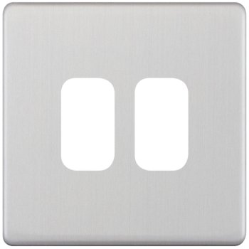Selectric 5M-Plus GRID360 Satin Chrome 2 Gang Faceplate