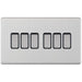 Selectric 5M-Plus Satin Chrome 6 Gang 10A 2 Way Switch with Black Insert