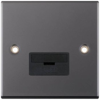 Selectric 5M Black Nickel 13A Fused Connection Unit with Black Insert