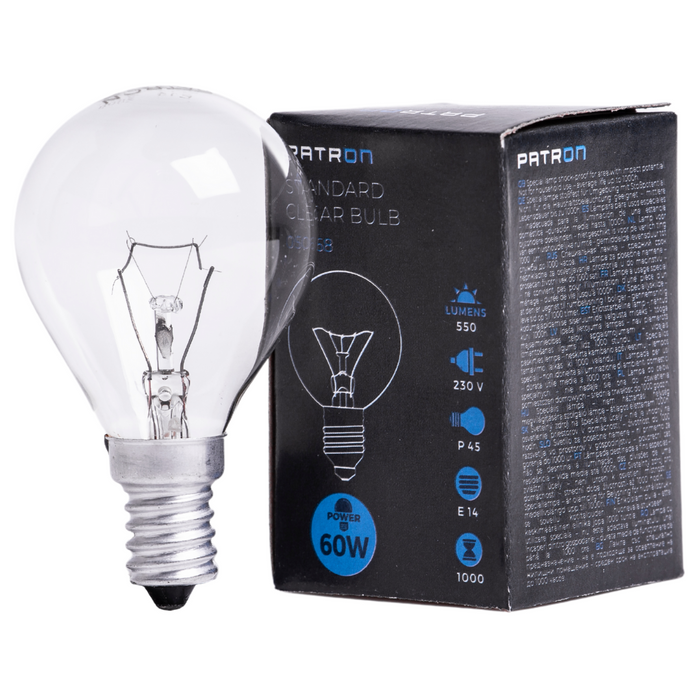 Patron - 05068 Incandescent Bulb E14 60W P45 230V CL