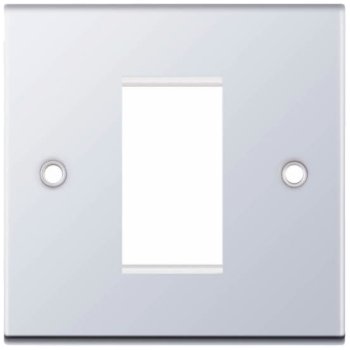 Selectric 5M Polished Chrome 1 Gang Euro Plate with Single Aperture