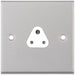 Selectric 7M-Pro Satin Chrome 1 Gang 2A Round Pin Socket with White Insert
