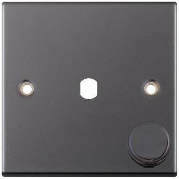 Selectric 5M Black Nickel 1 Gang Single Aperture Dimmer Plate with Matching Knob