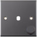Selectric 5M Black Nickel 1 Gang Single Aperture Dimmer Plate with Matching Knob