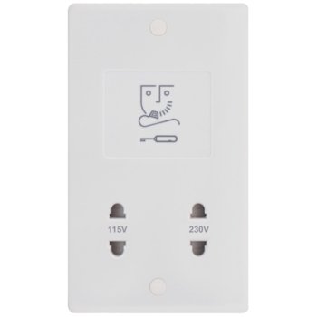 Selectric Smooth 2 Gang 115/230V Dual Voltage Shaver Socket