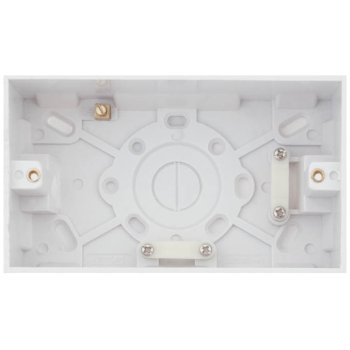 Selectric Square 2 Gang 47mm Surface Pattress Box
