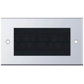 Selectric 5M Polished Chrome 2 Gang Brush Plate with Black Brush