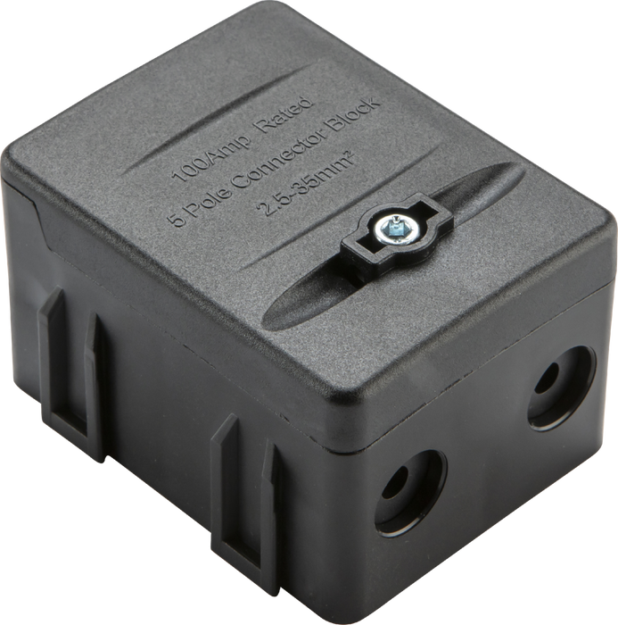 Knightsbridge SNEBBK 100A 5-way SP Connector Block - Black (L2)