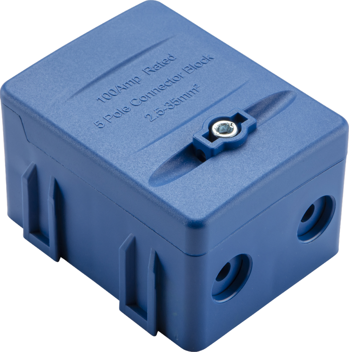 Knightsbridge SNEBBL 100A 5-way SP Connector Block - Blue (N)
