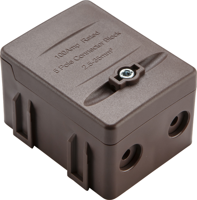 Knightsbridge SNEBBR 100A 5-way SP Connector Block - Brown (L1)