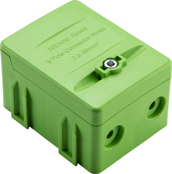 Knightsbridge SNEBGR 100A 5-way SP Connector Block - Green (E)