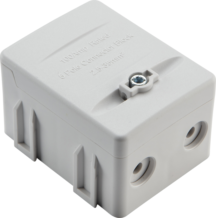 Knightsbridge SNEBWH 100A 5-way SP Connector Block - White (L3)