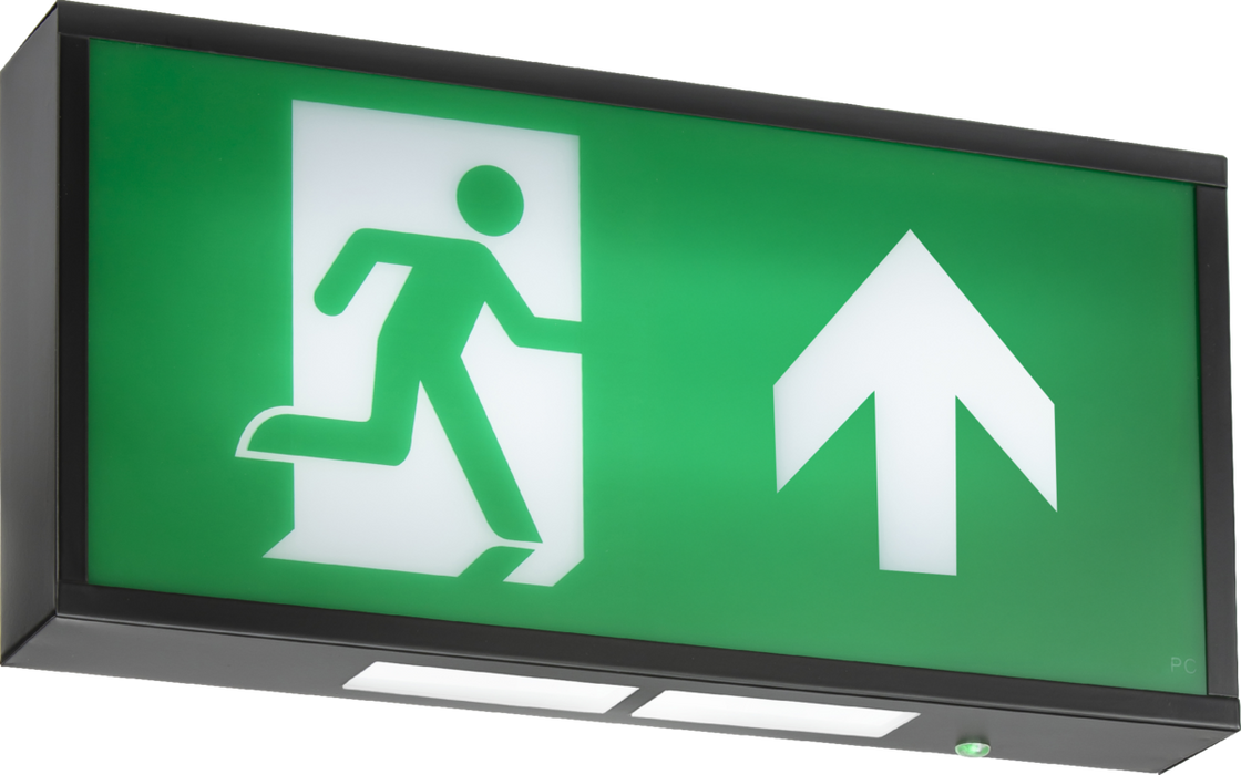 Knightsbridge EMRUNLTBK 230V IP20 6W Wall Mounted LED Emergency Exit Box Black
