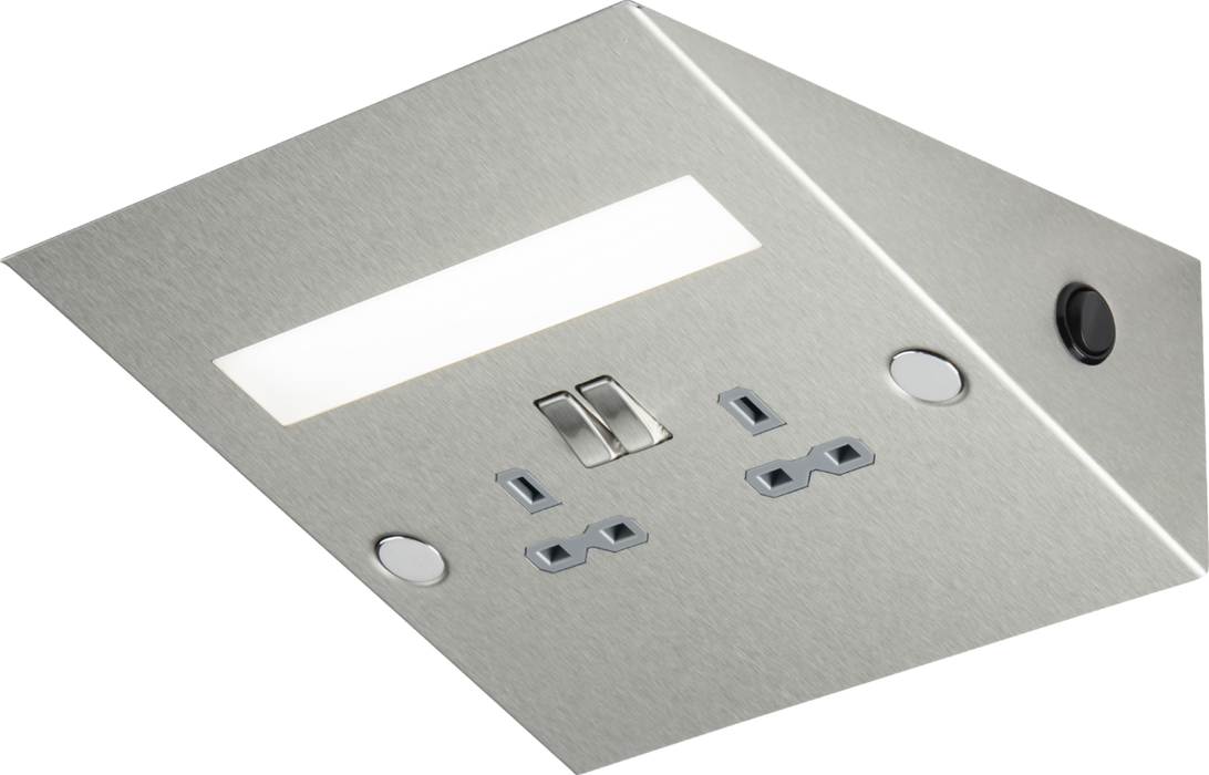 Knightsbridge SKR8L 13A 2G DP Under Cabinet Socket with Built In 5W LED Strip Light