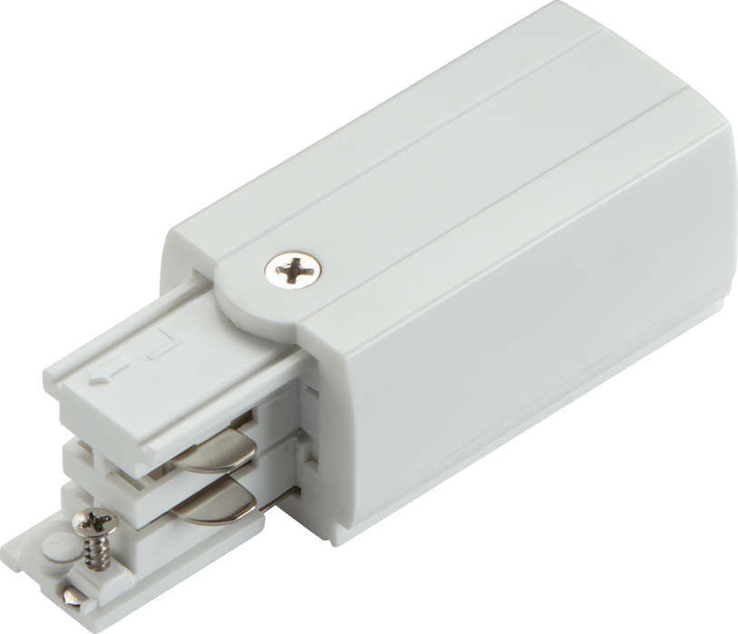 Knightsbridge KLPFLW K-LINE 230V 3-Circuit Track Power Feed Left Connector - White