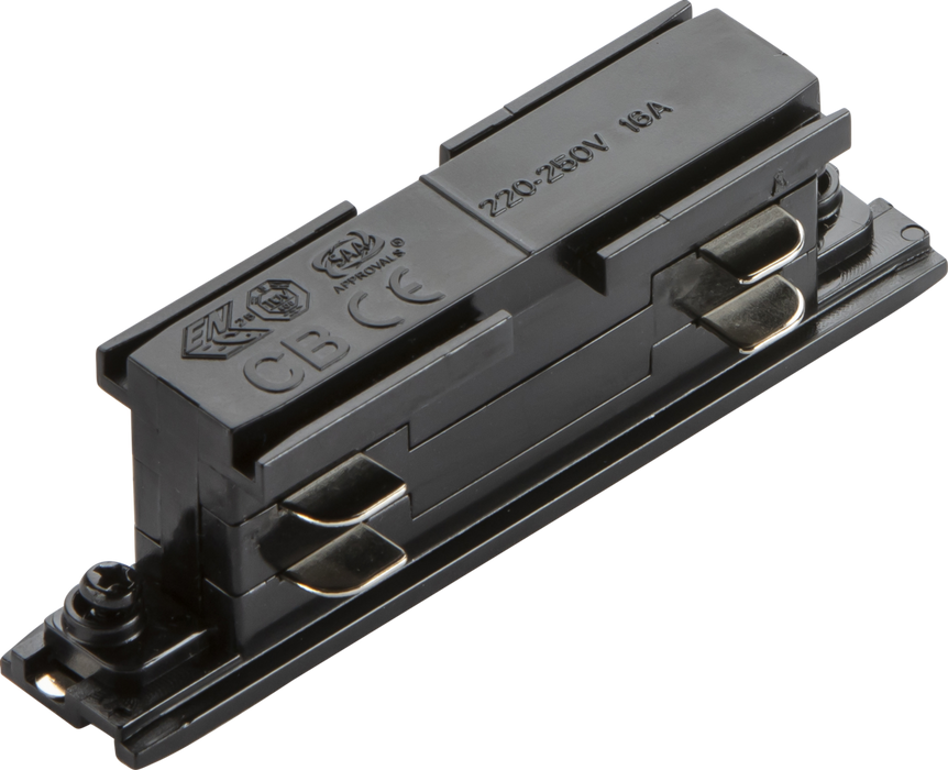 Knightsbridge KLBBK K-LINE 230V 3-Circuit Track Power Concealed In-line Connector - Black