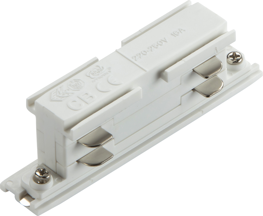 Knightsbridge KLBW K-LINE 230V 3-Circuit Track Power Concealed In-line Connector - White